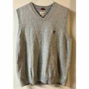 Crest by Tommy Hilfiger Sweater Vest Light Gray Embroidered Crest Size Large